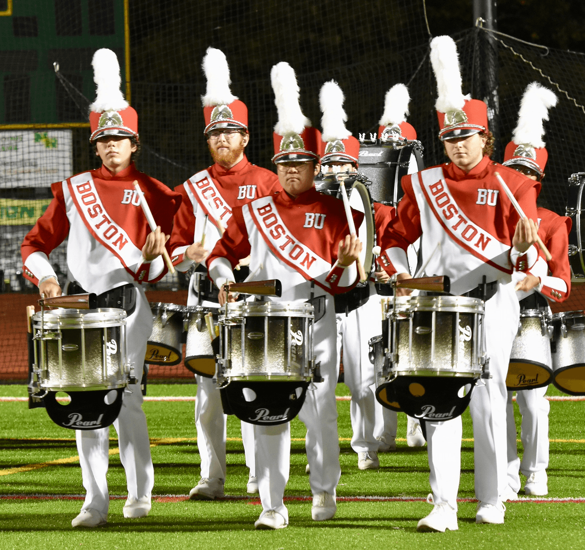 BU Snare drum line performance